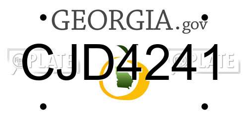 CJD4241 Georgia License Plate