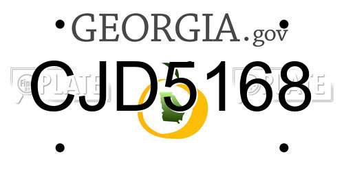 CJD5168 Georgia License Plate