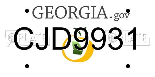 CJD9931 Georgia License Plate