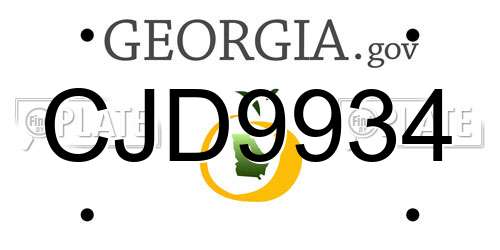 CJD9934 Georgia License Plate