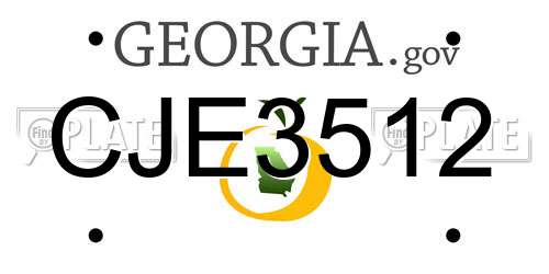 CJE3512 Georgia License Plate
