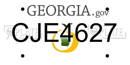 CJE4627 Georgia License Plate