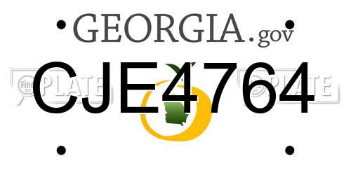CJE4764 Georgia License Plate