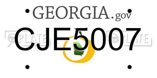 CJE5007 Georgia License Plate