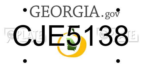 CJE5138 Georgia License Plate