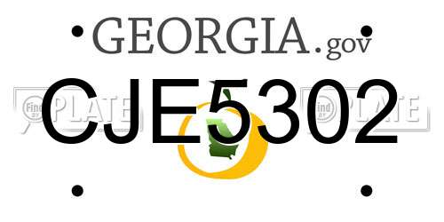 CJE5302 Georgia License Plate