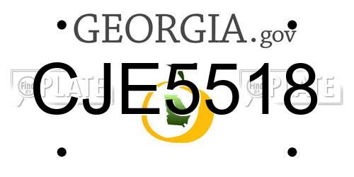CJE5518 Georgia License Plate