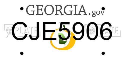 CJE5906 Georgia License Plate