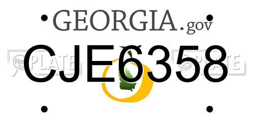 CJE6358 Georgia License Plate