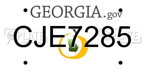 CJE7285 Georgia License Plate