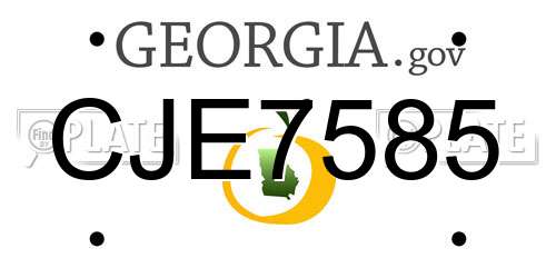 CJE7585 Georgia License Plate