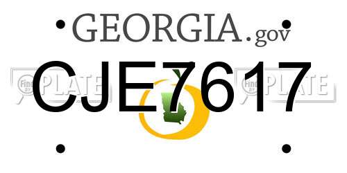 CJE7617 Georgia License Plate