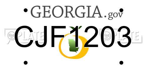 CJF1203 Georgia License Plate