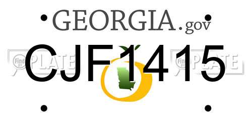 CJF1415 Georgia License Plate