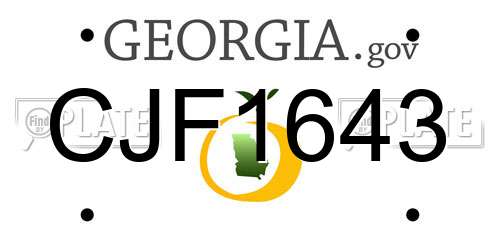 CJF1643 Georgia License Plate