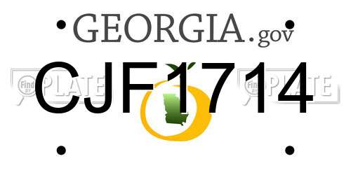 CJF1714 Georgia License Plate