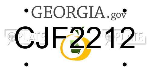 CJF2212 Georgia License Plate