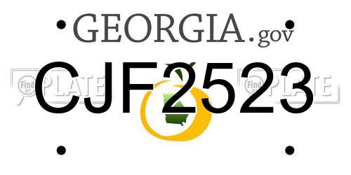 CJF2523 Georgia License Plate