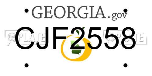 CJF2558 Georgia License Plate