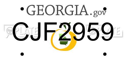 CJF2959 Georgia License Plate