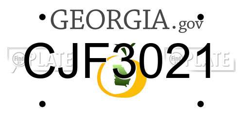 CJF3021 Georgia License Plate