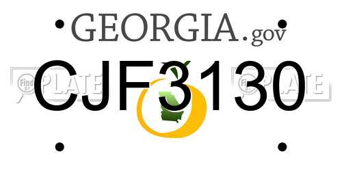 CJF3130 Georgia License Plate