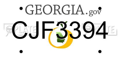 CJF3394 Georgia License Plate
