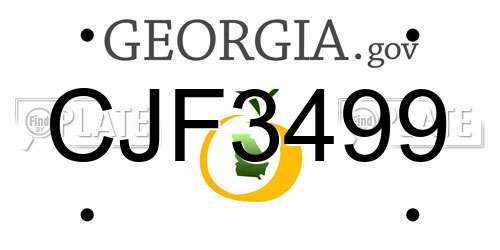 CJF3499 Georgia License Plate