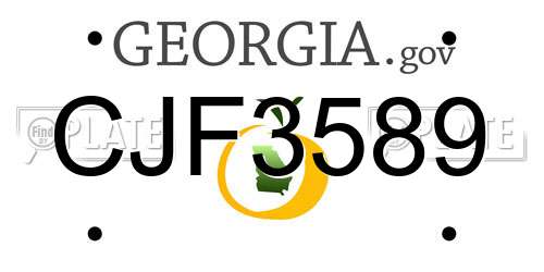 CJF3589 Georgia License Plate