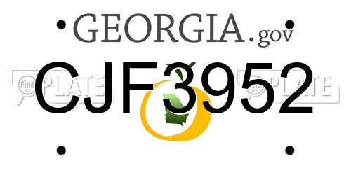 CJF3952 Georgia License Plate