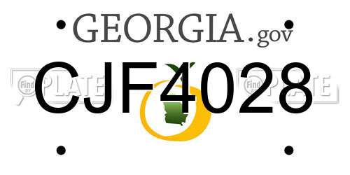 CJF4028 Georgia License Plate
