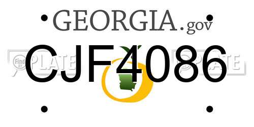 CJF4086 Georgia License Plate