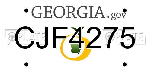 CJF4275 Georgia License Plate
