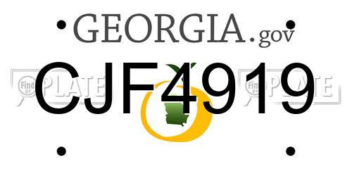 CJF4919 Georgia License Plate