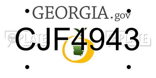 CJF4943 Georgia License Plate