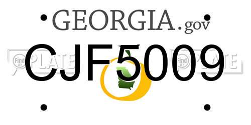 CJF5009 Georgia License Plate