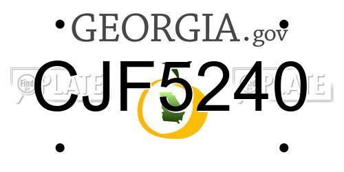CJF5240 Georgia License Plate