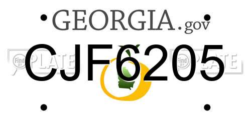 CJF6205 Georgia License Plate