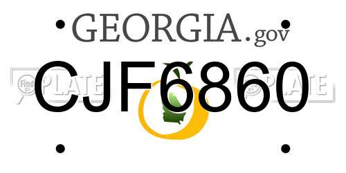 CJF6860 Georgia License Plate