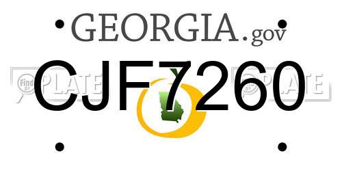 CJF7260 Georgia License Plate