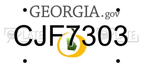 CJF7303 Georgia License Plate