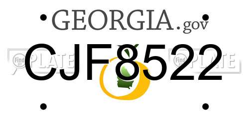 CJF8522 Georgia License Plate