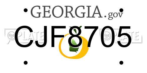 CJF8705 Georgia License Plate