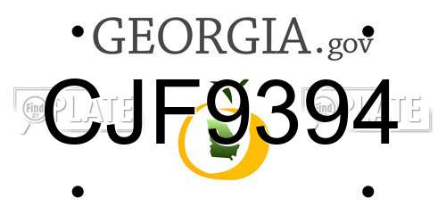 CJF9394 Georgia License Plate