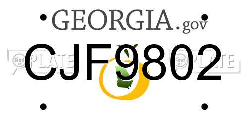 CJF9802 Georgia License Plate