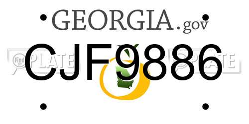 CJF9886 Georgia License Plate