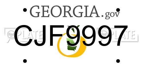 CJF9997 Georgia License Plate