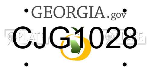 CJG1028 Georgia License Plate
