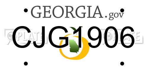 CJG1906 Georgia License Plate