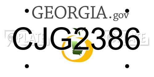 CJG2386 Georgia License Plate